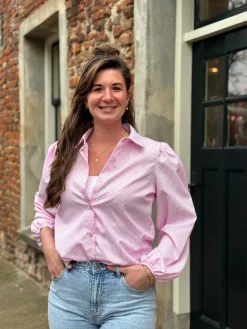 Blouse Bibi roze gestreept