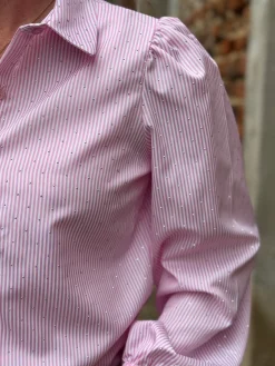 Blouse Bibi roze gestreept
