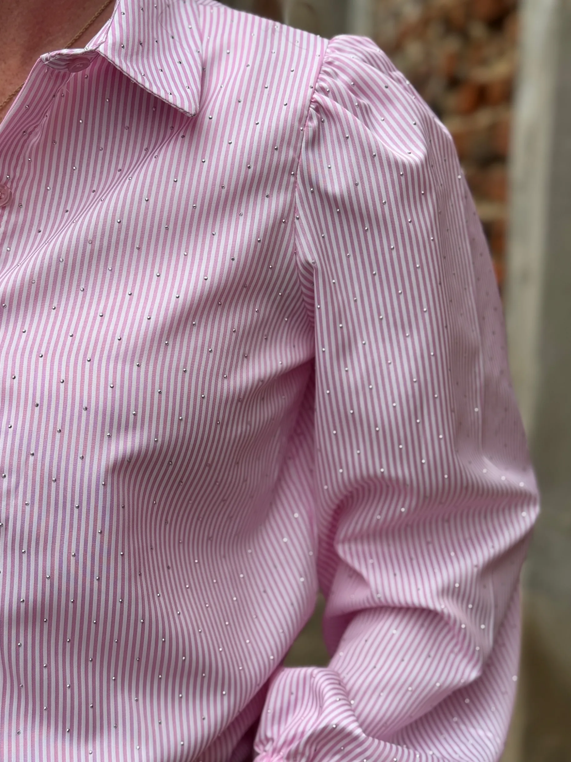Blouse Bibi roze gestreept