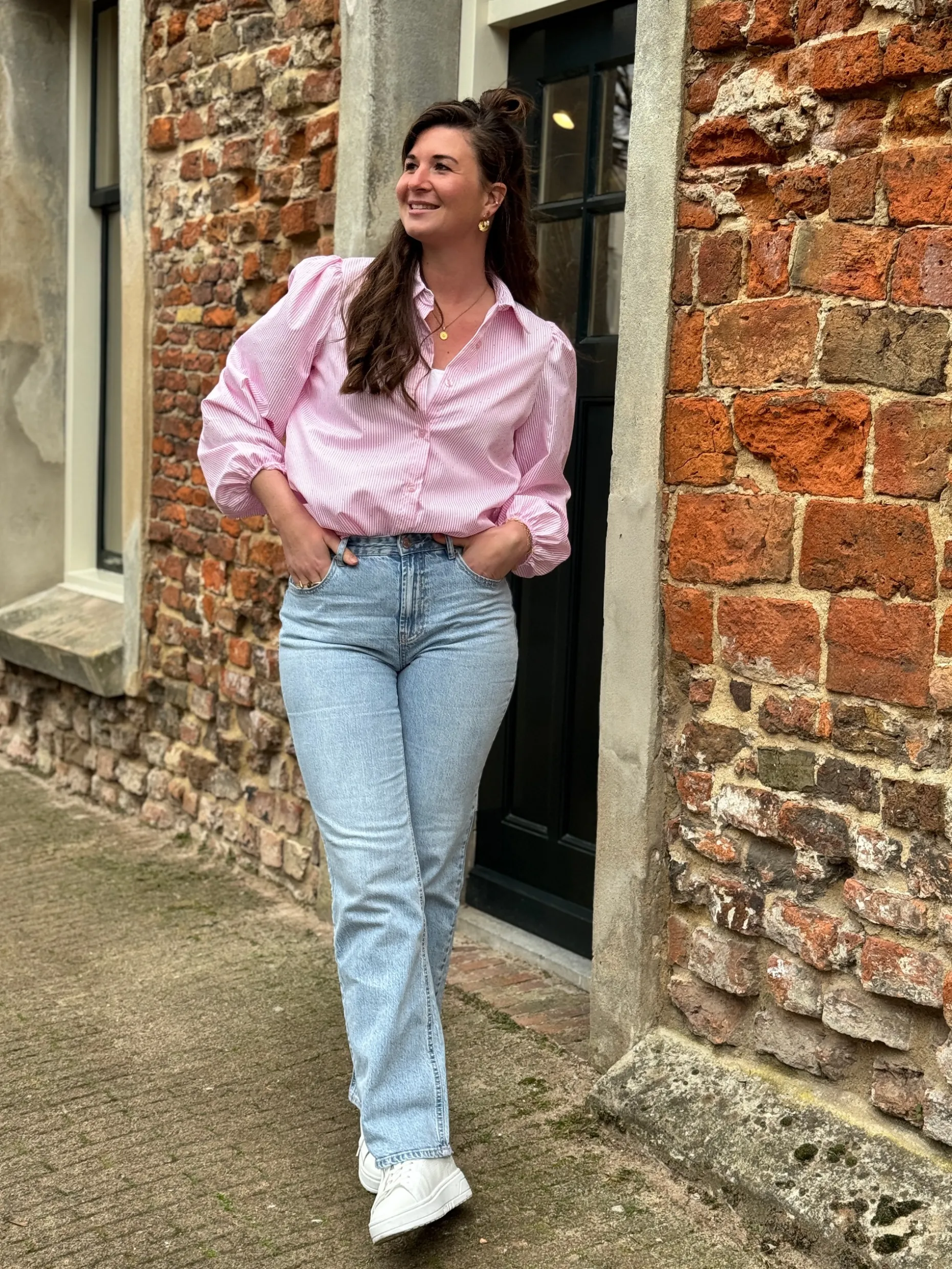 Blouse Bibi roze gestreept