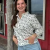 Blouse Lana wit/blauw