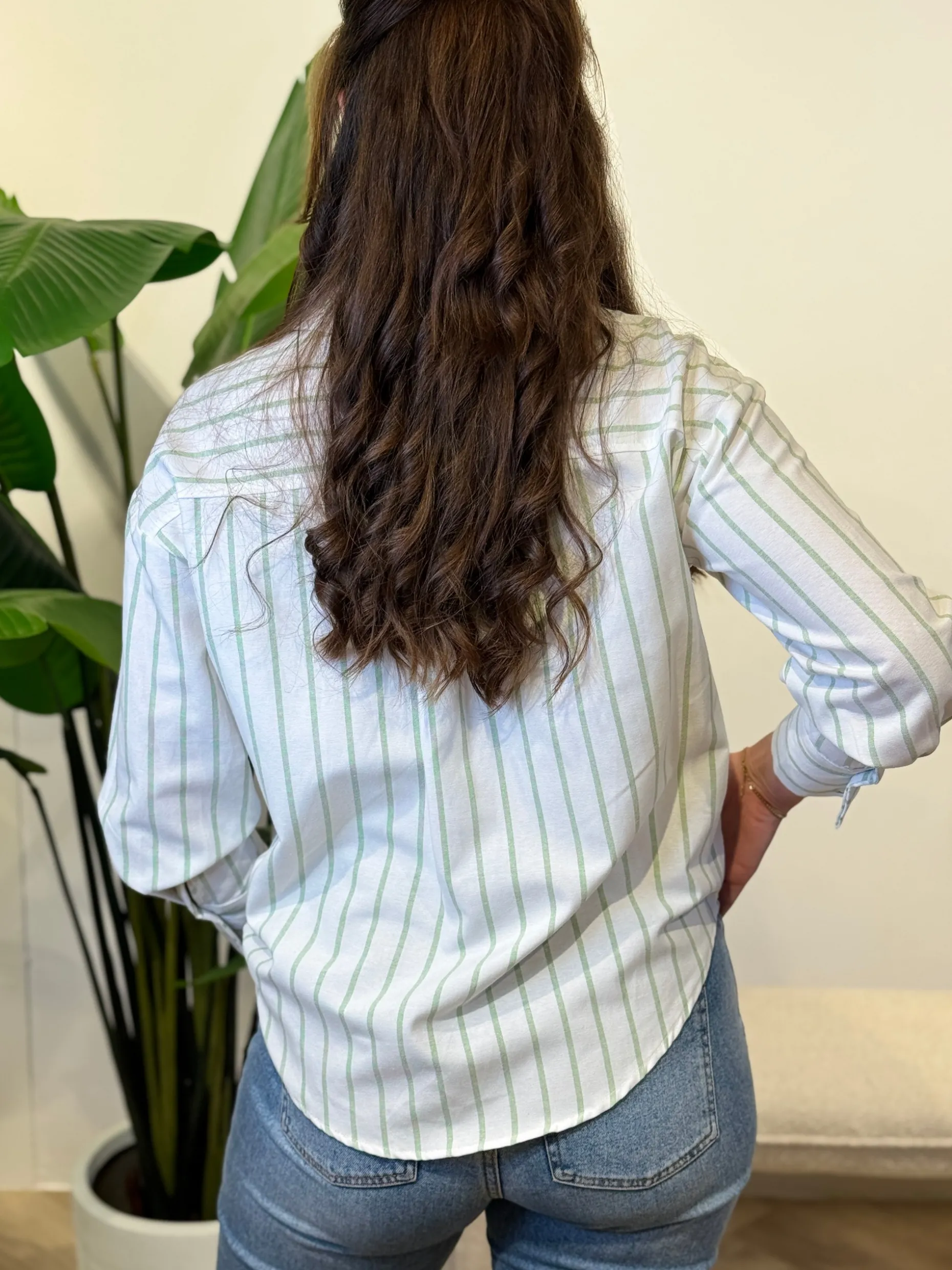 Blouse Vivienne groene streep