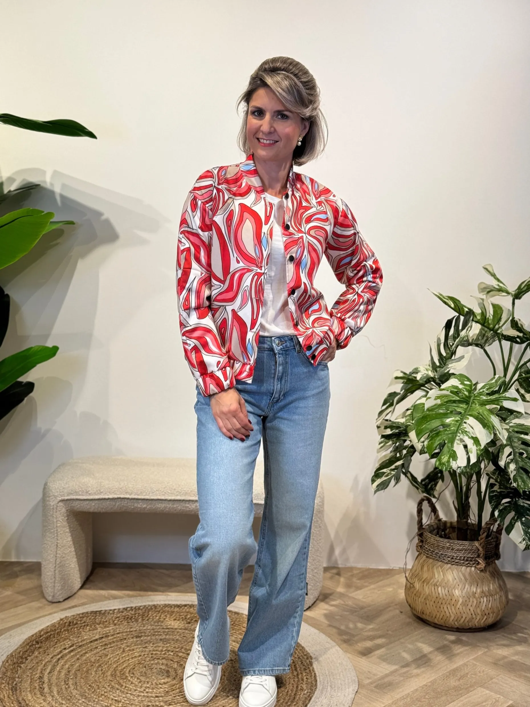 Bomberjasje Kate print rood