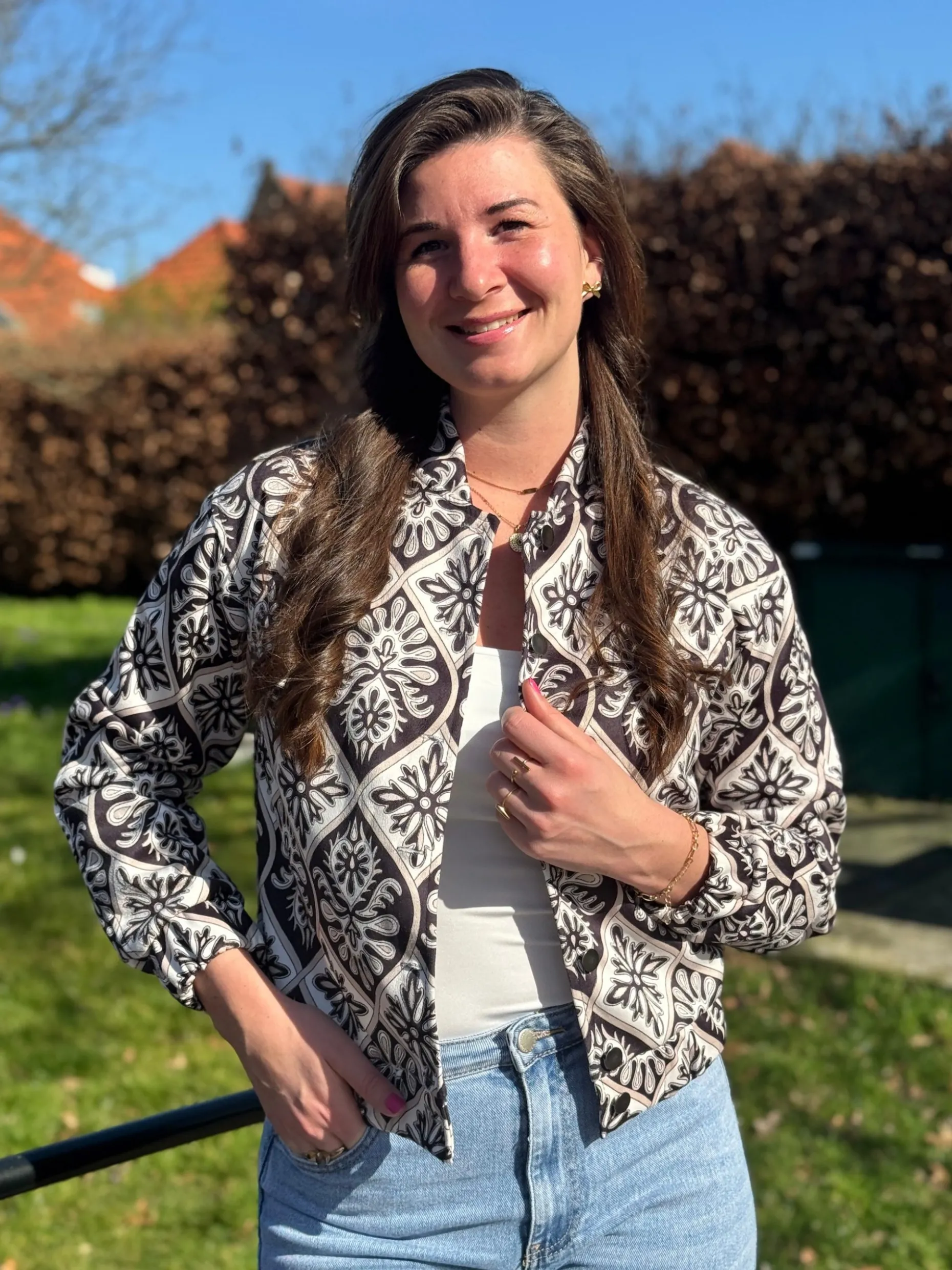 Bomberjasje Kate print zwart