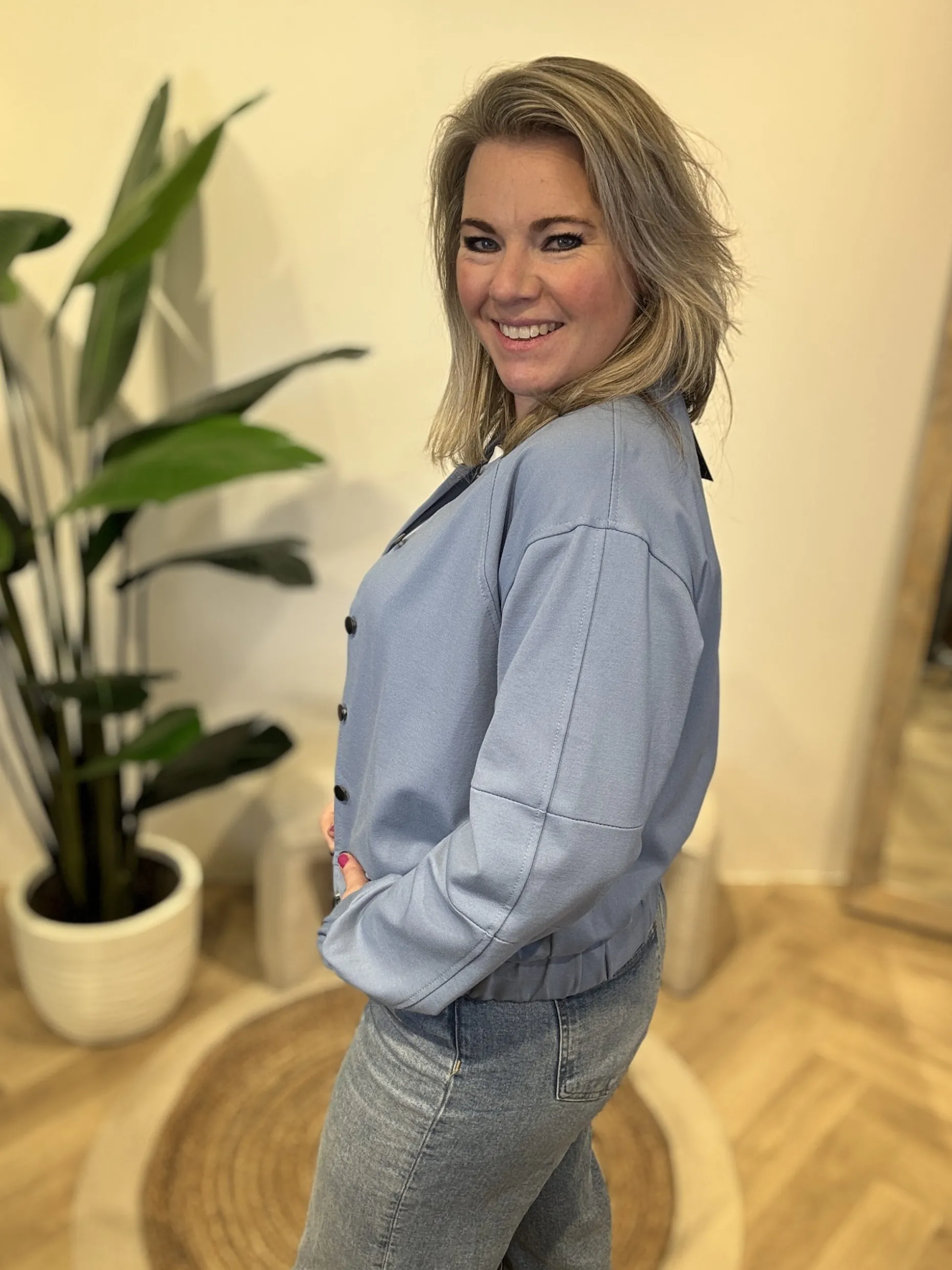 Bomberjasje Lena jeansblauw