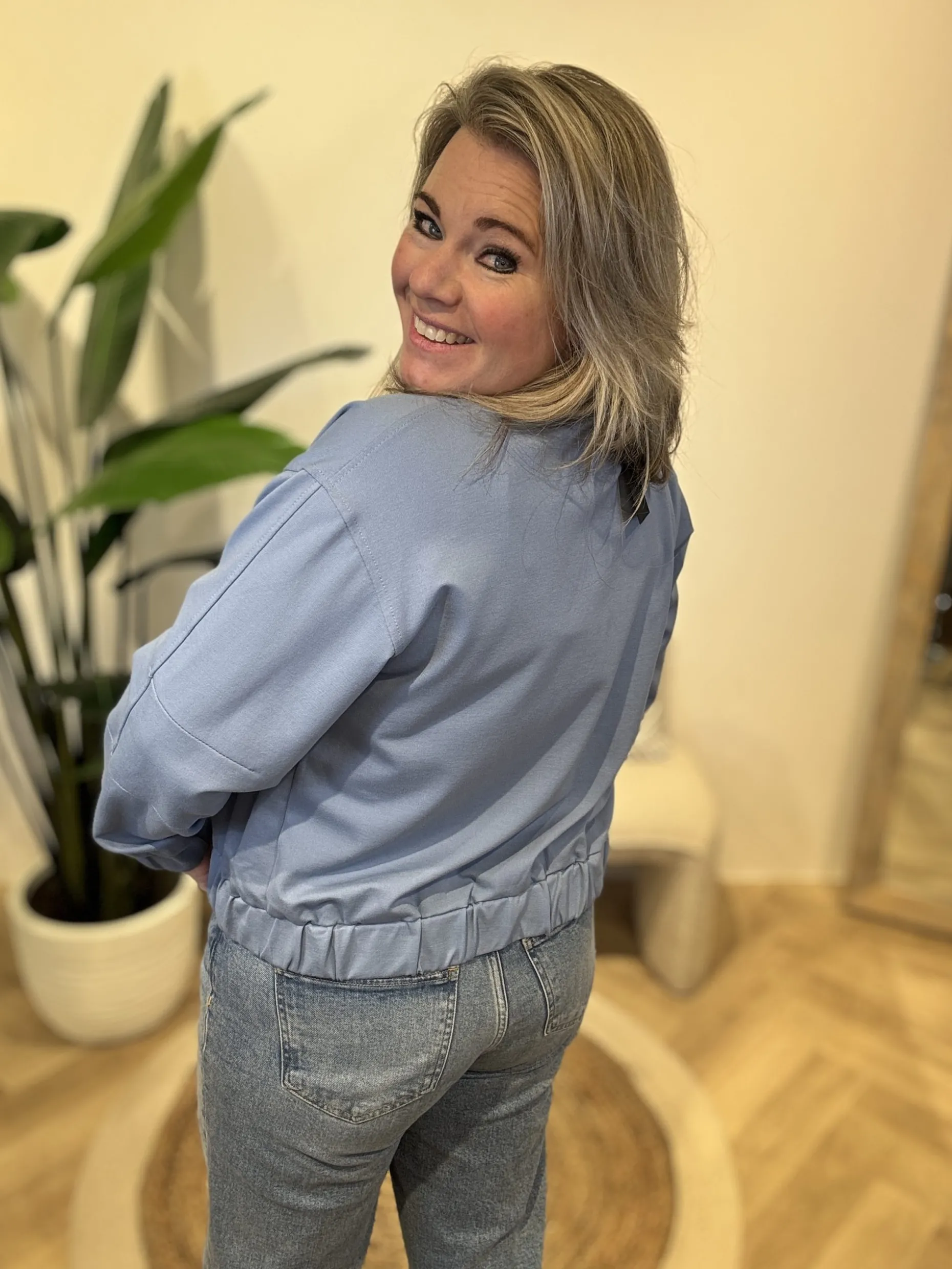 Bomberjasje Lena jeansblauw