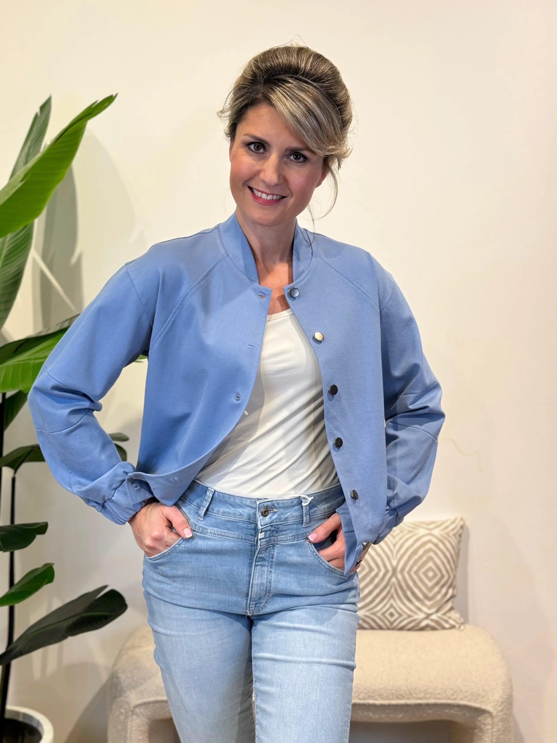 Bomberjasje Lena jeansblauw