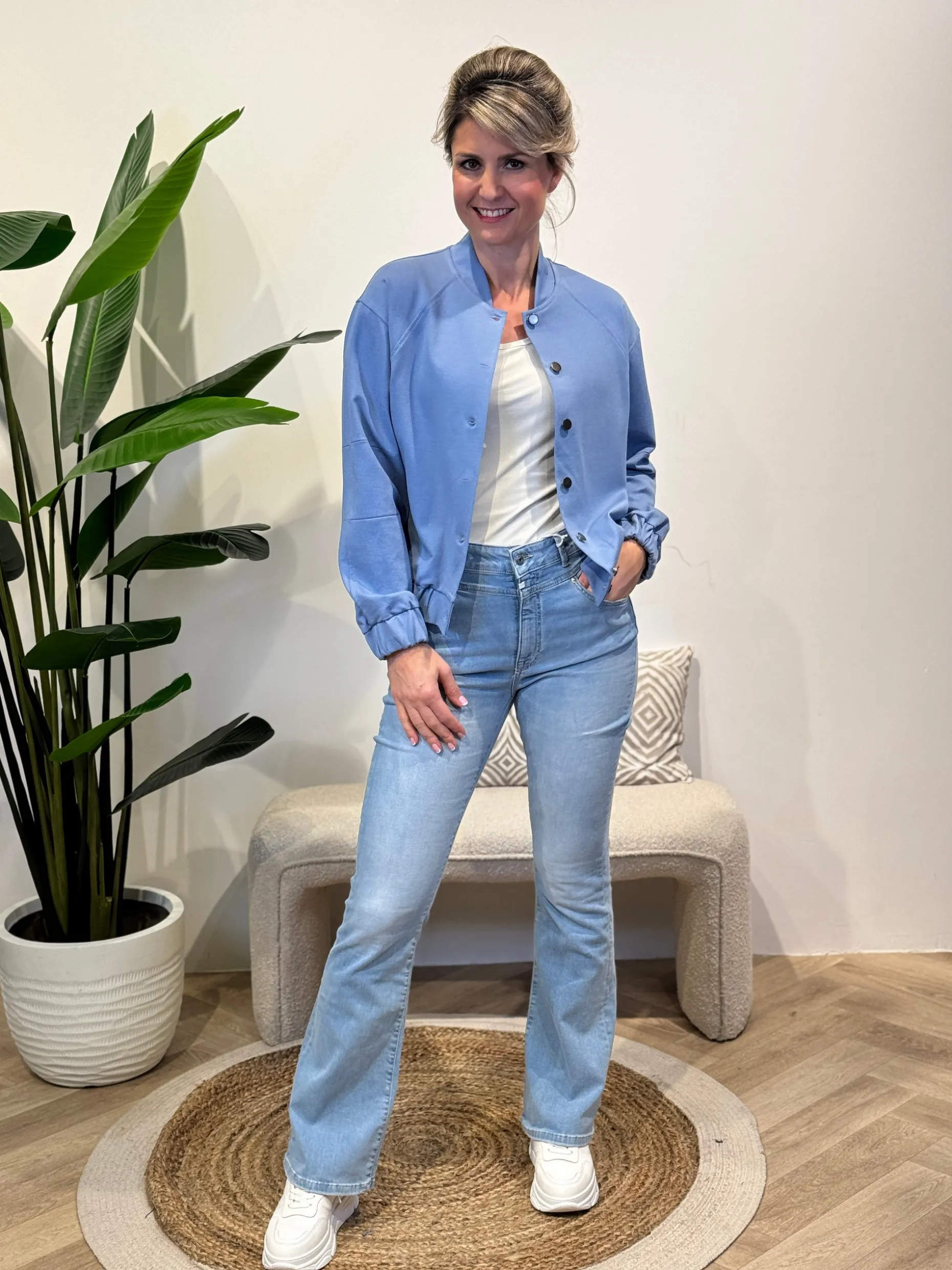 Bomberjasje Lena jeansblauw