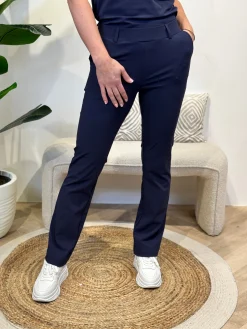 Broek Sanne navy travelstof
