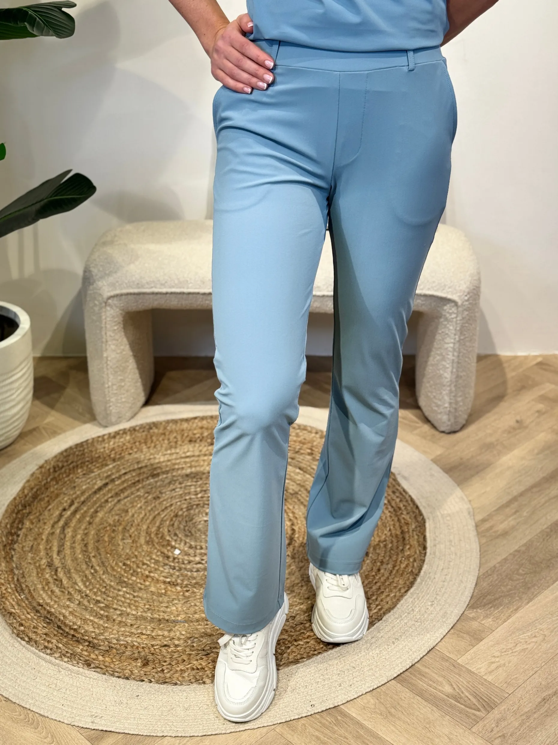Broek Sanne smoke blue travelstof