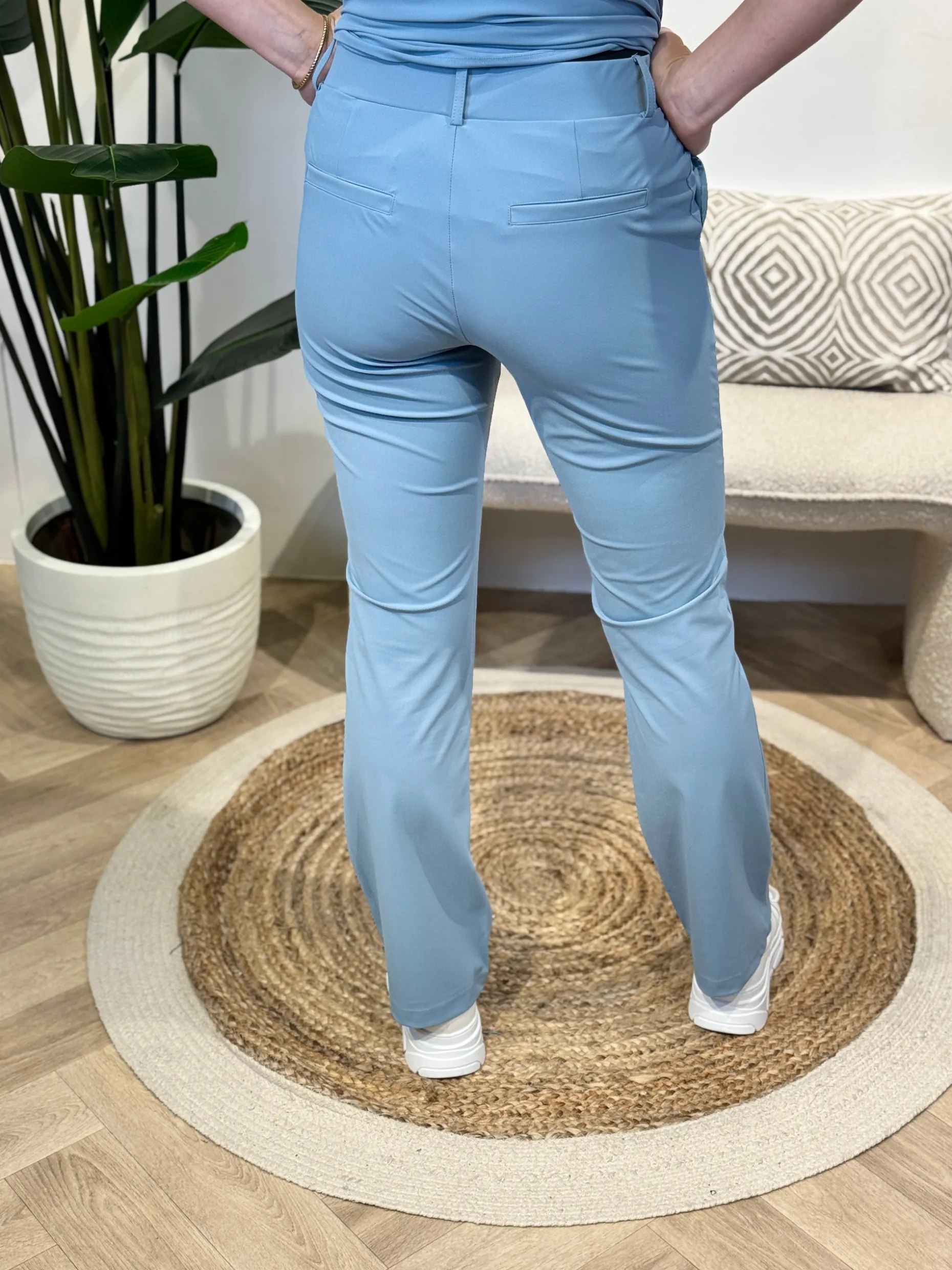Broek Sanne smoke blue travelstof
