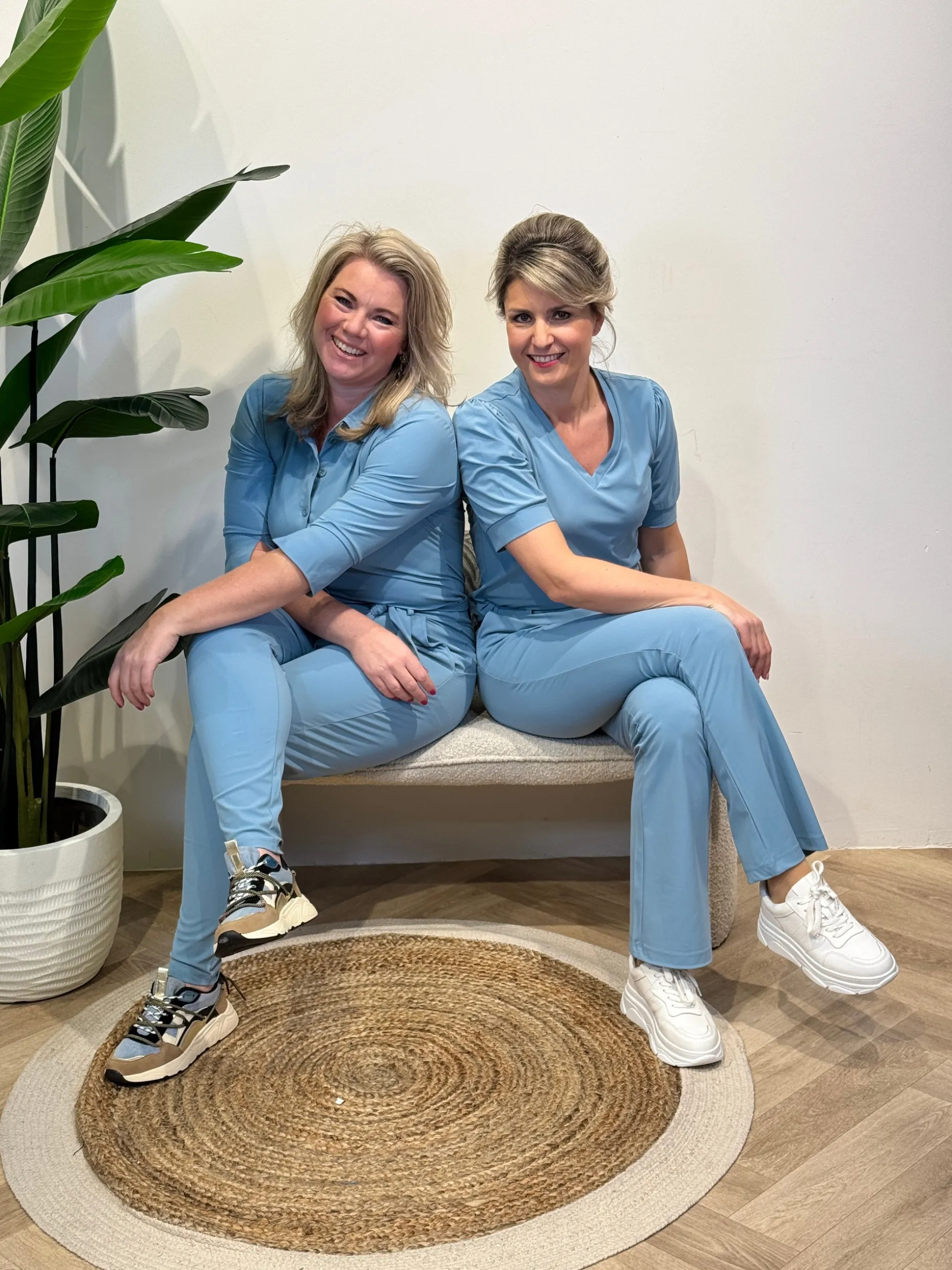 Broek Sanne smoke blue travelstof