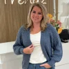 Gebreid vestje Lindsay jeansblauw