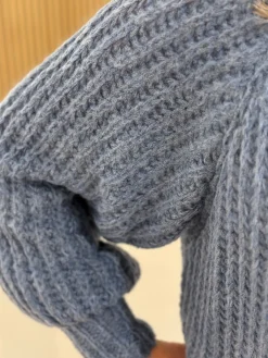 Gebreid vestje Lindsay jeansblauw