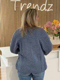 Gebreid vestje Lindsay jeansblauw