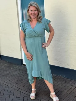 Jurk Annelot zeegroen