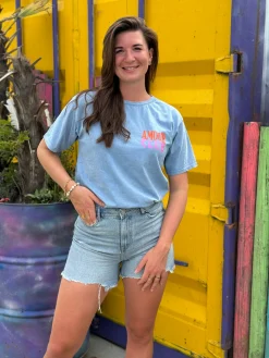 Shirtje Amour jeansblauw