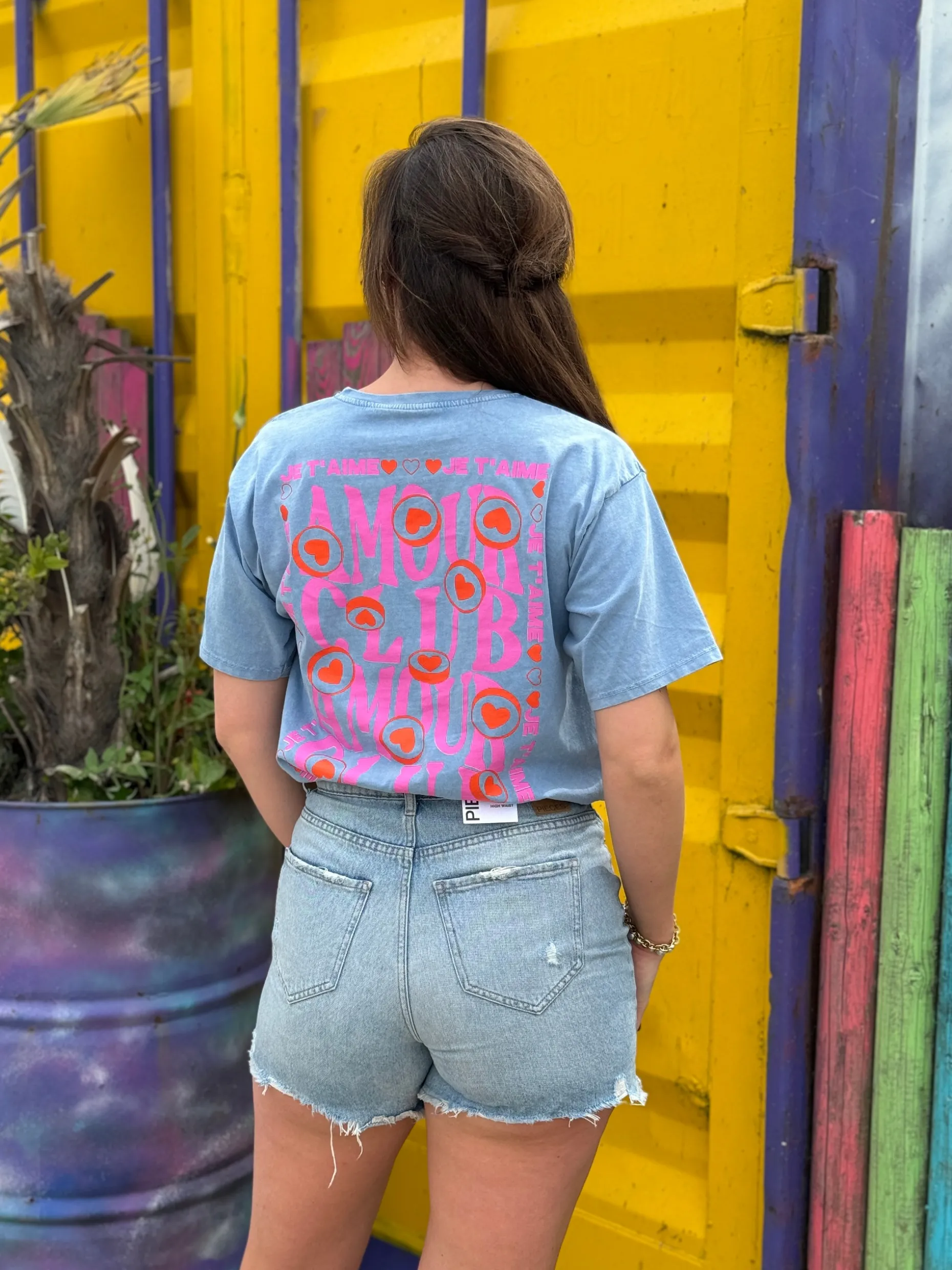Shirtje Amour jeansblauw