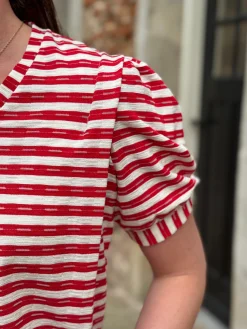 Shirtje Bo rood gestreept