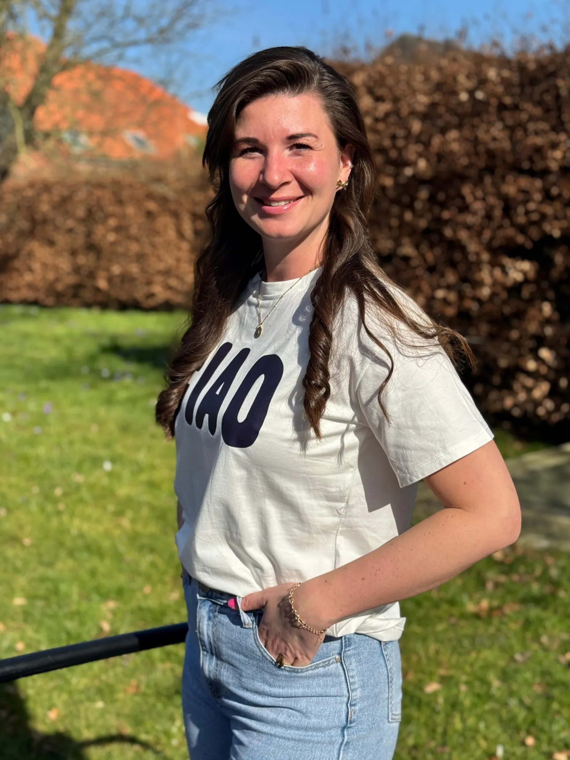 Shirtje ciao wit/donkerblauw