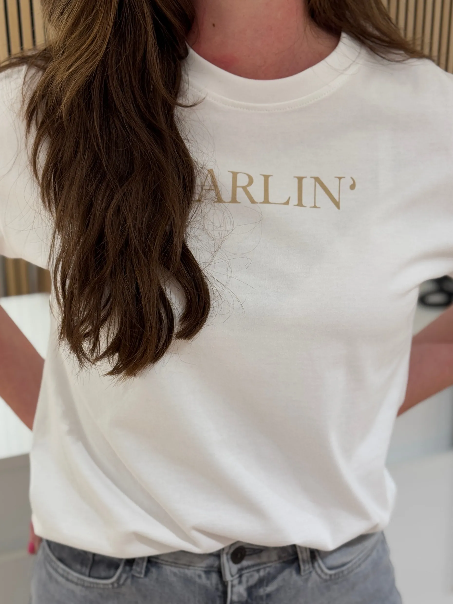 Shirtje Darlin’ wit/beige