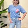Shirtje Have a nice day jeansblauw