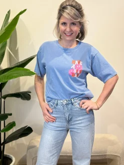 Shirtje Have a nice day jeansblauw