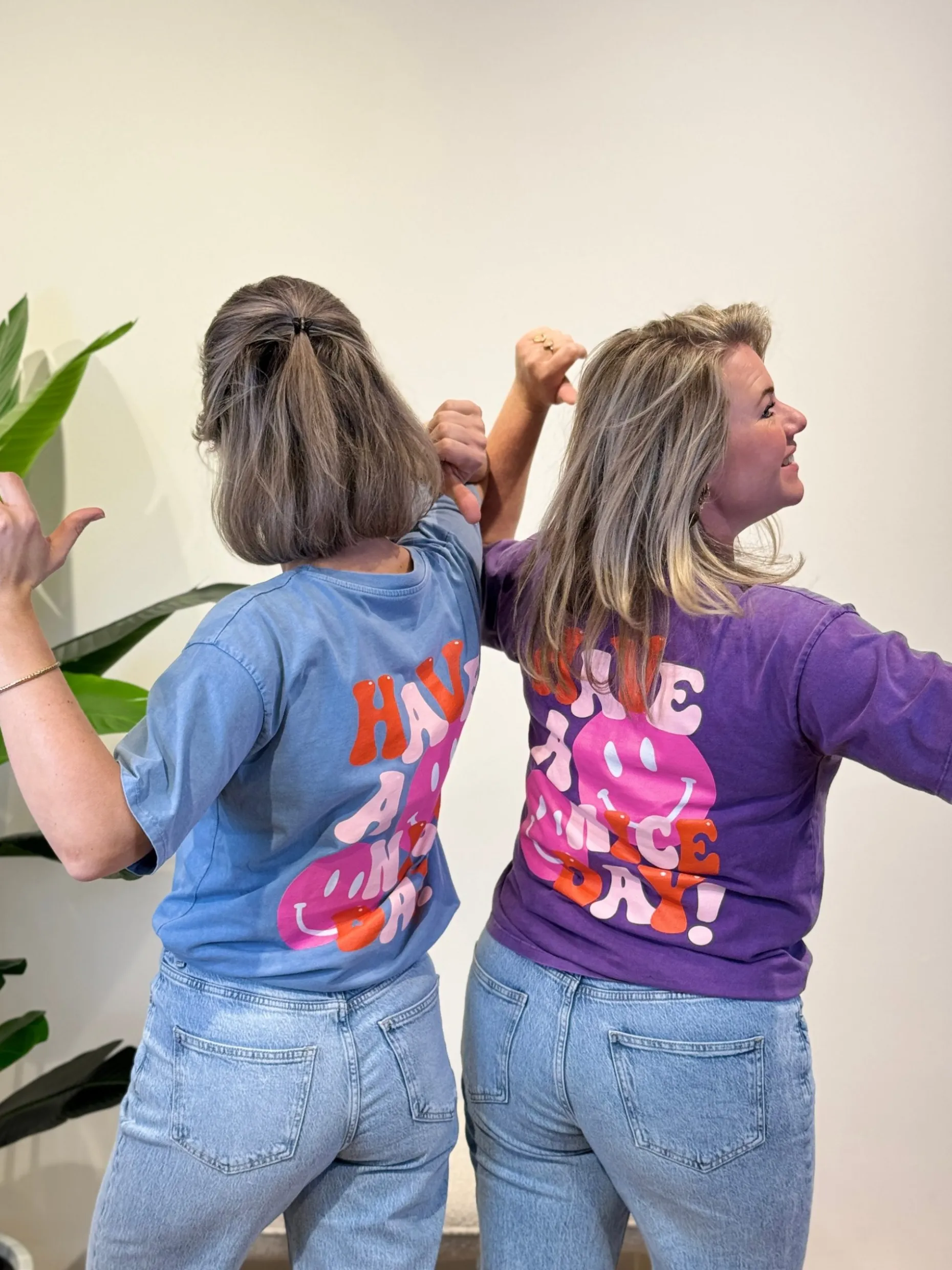 Shirtje Have a nice day jeansblauw