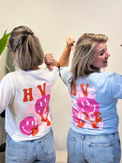 Shirtje Have a nice day lichtblauw