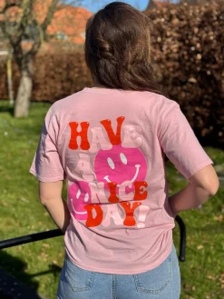 Shirtje Have a nice day roze