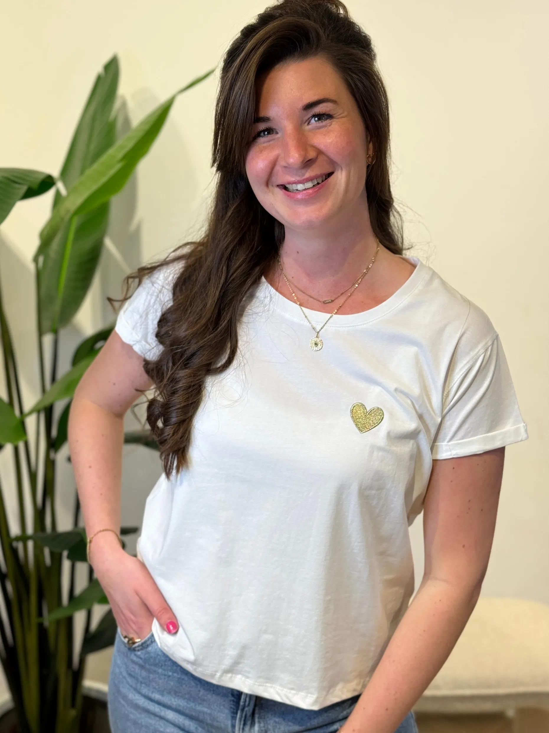 Shirtje Jisca hart goud