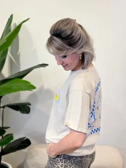 Shirtje Let’s go to the beach beige