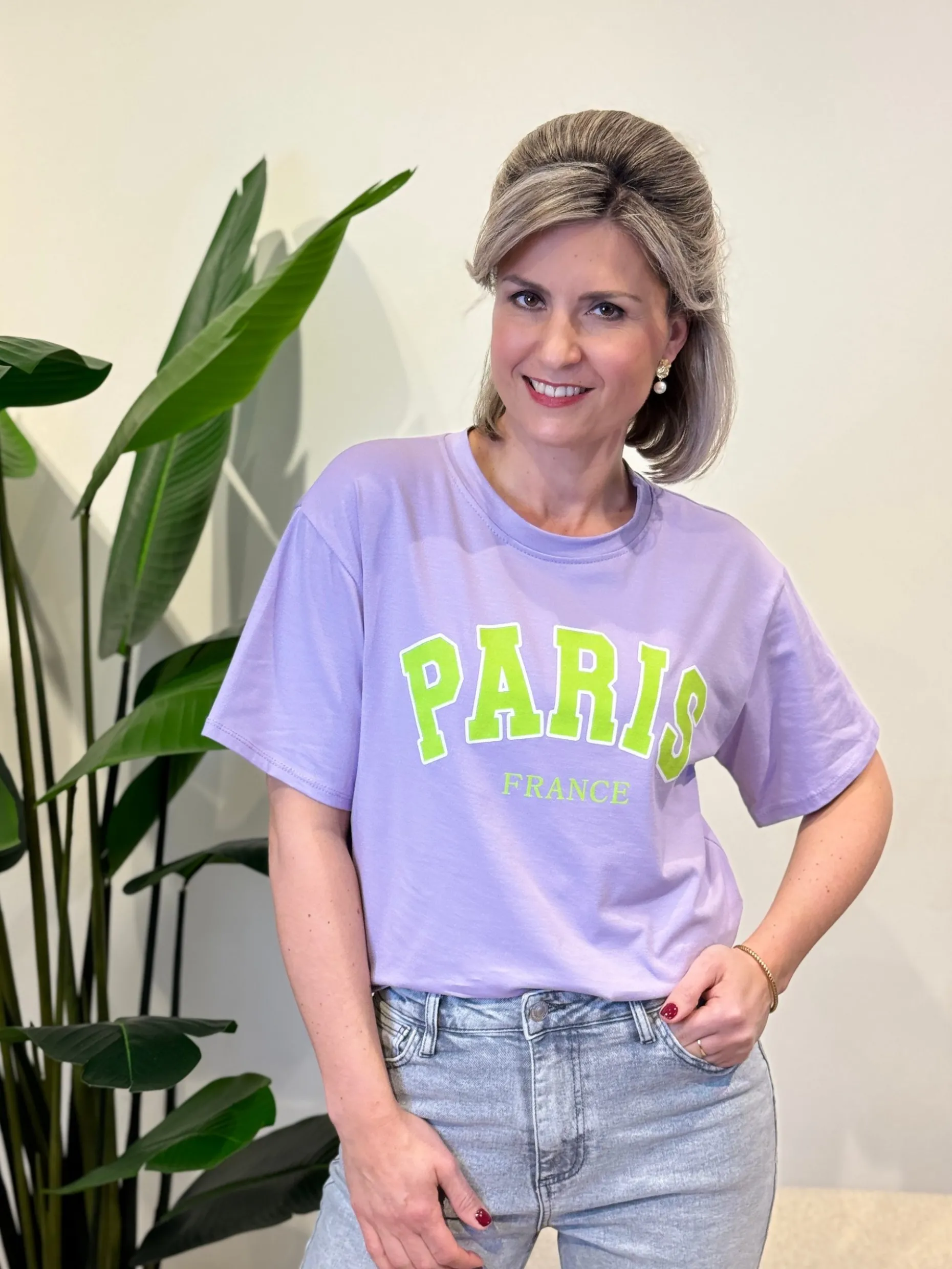 Shirtje Paris lila