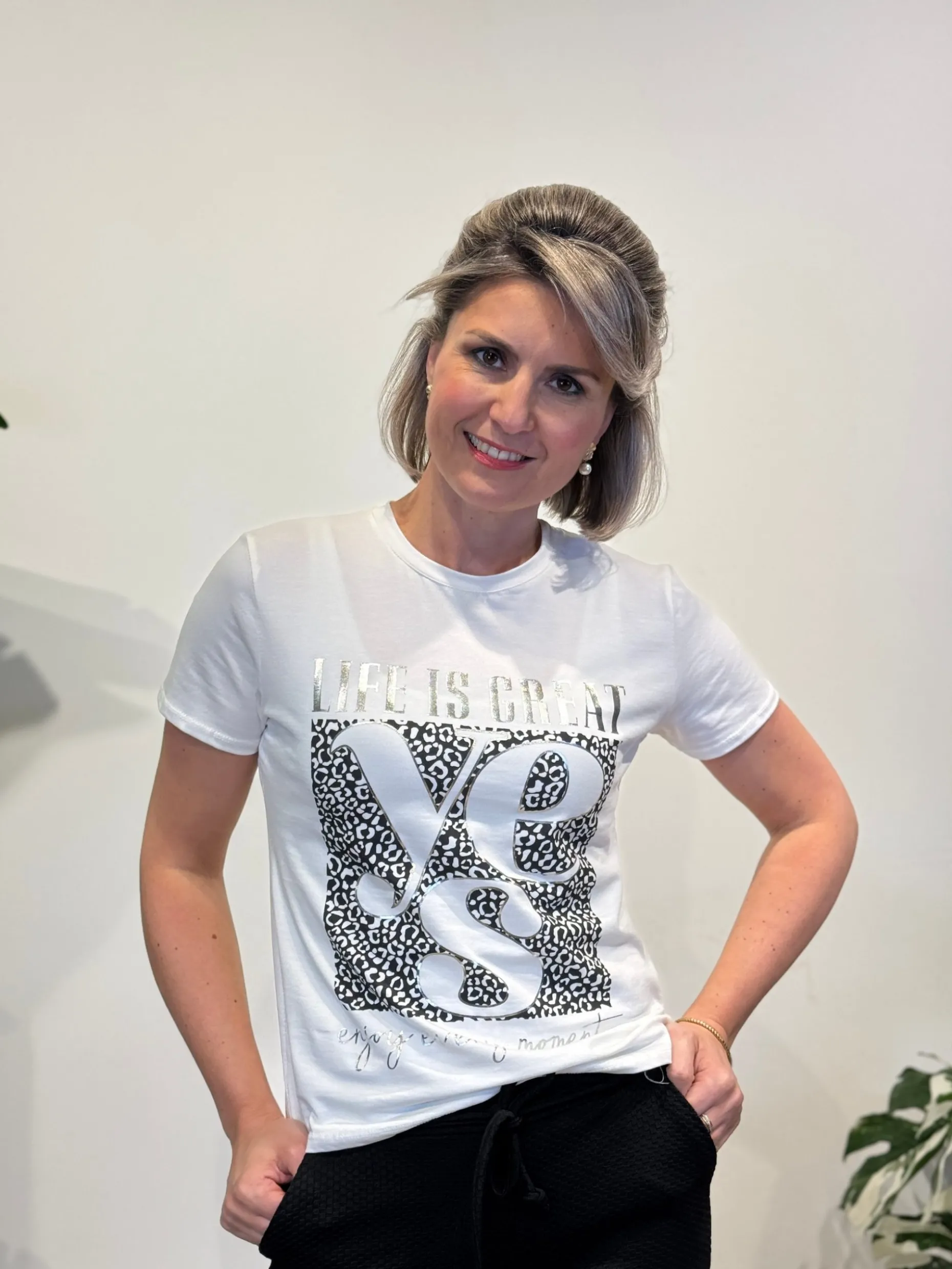 Shirtje Yes zwart