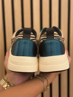 Sneakers dark beige petrol