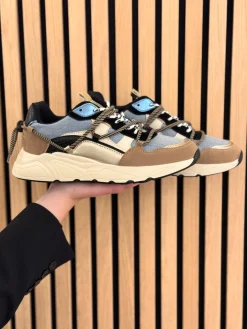 Sneakers denim with beige