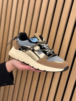 Sneakers denim with beige