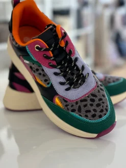Sneakers golf green/magenta/black