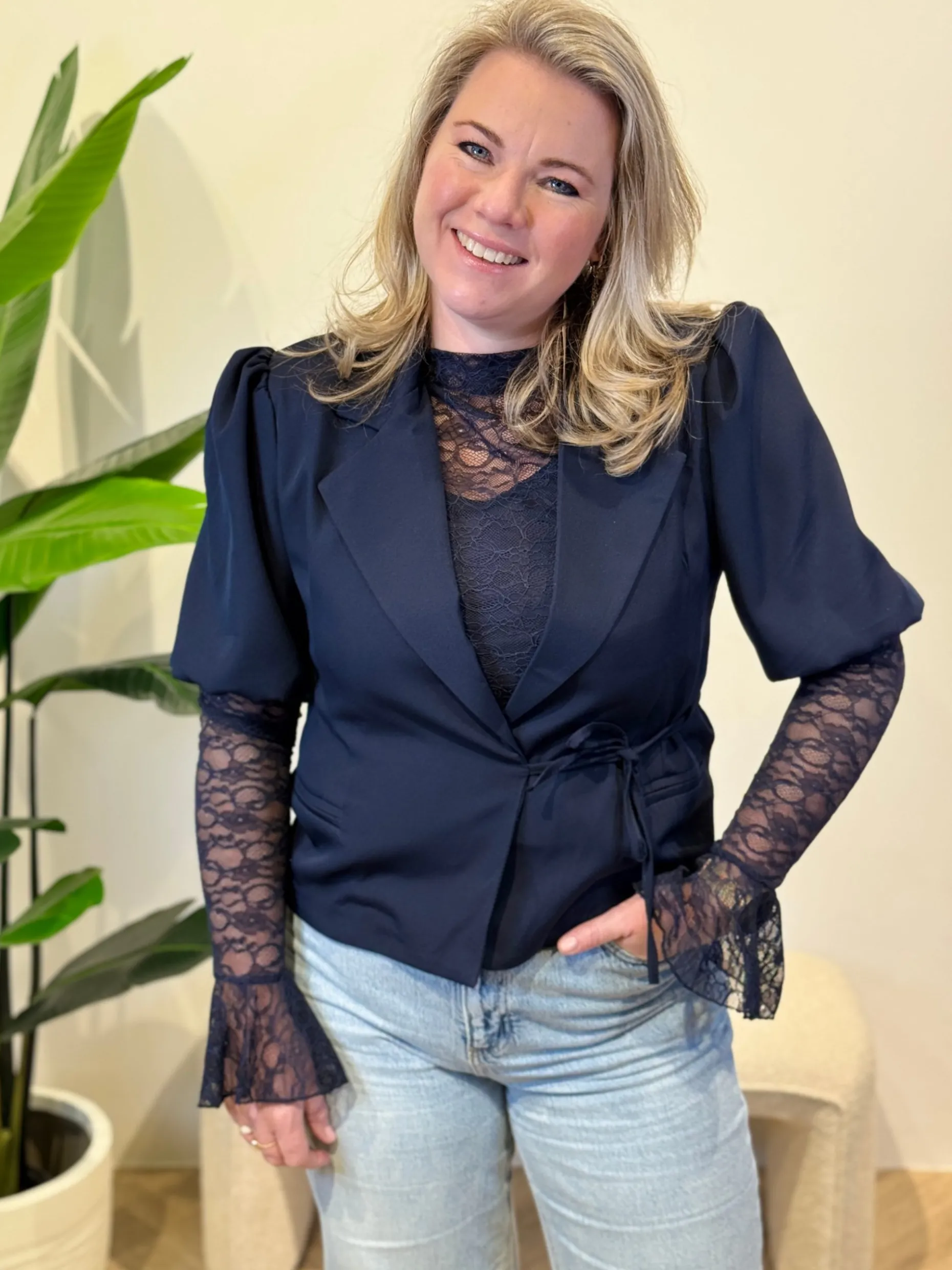 Top Lizzy kant donkerblauw