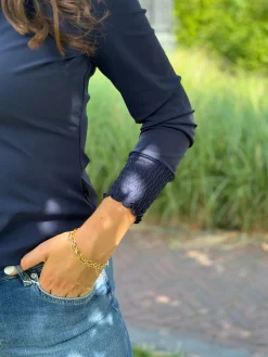 Travelstof blouse Eefke dark blue