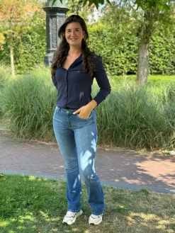 Travelstof blouse Eefke dark blue