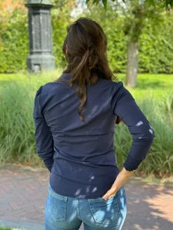 Travelstof blouse Eefke dark blue