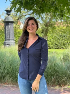 Travelstof blouse Eefke dark blue