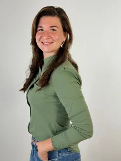 Travelstof blouse Eefke olive green