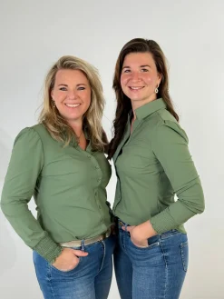 Travelstof blouse Eefke olive green