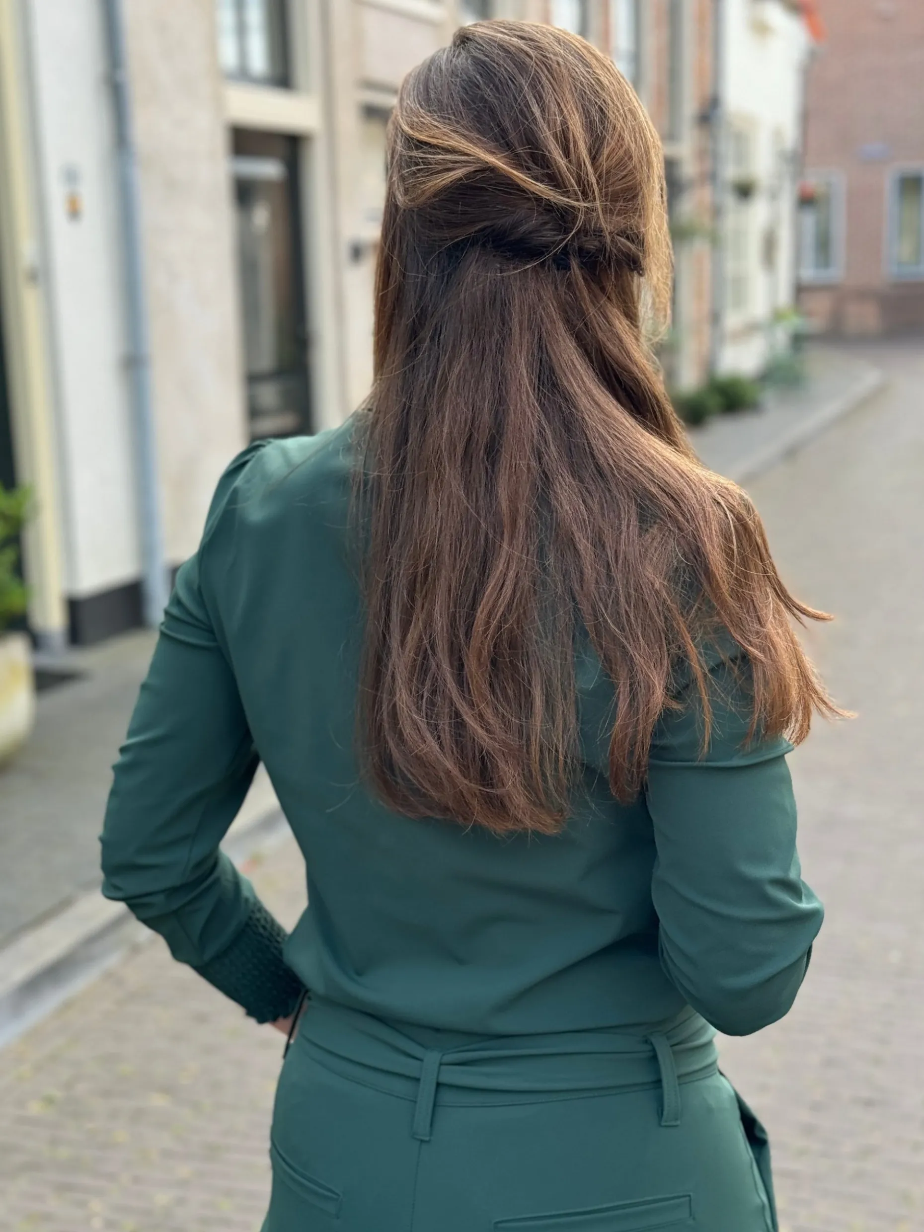 Travelstof blouse Eefke pine grove