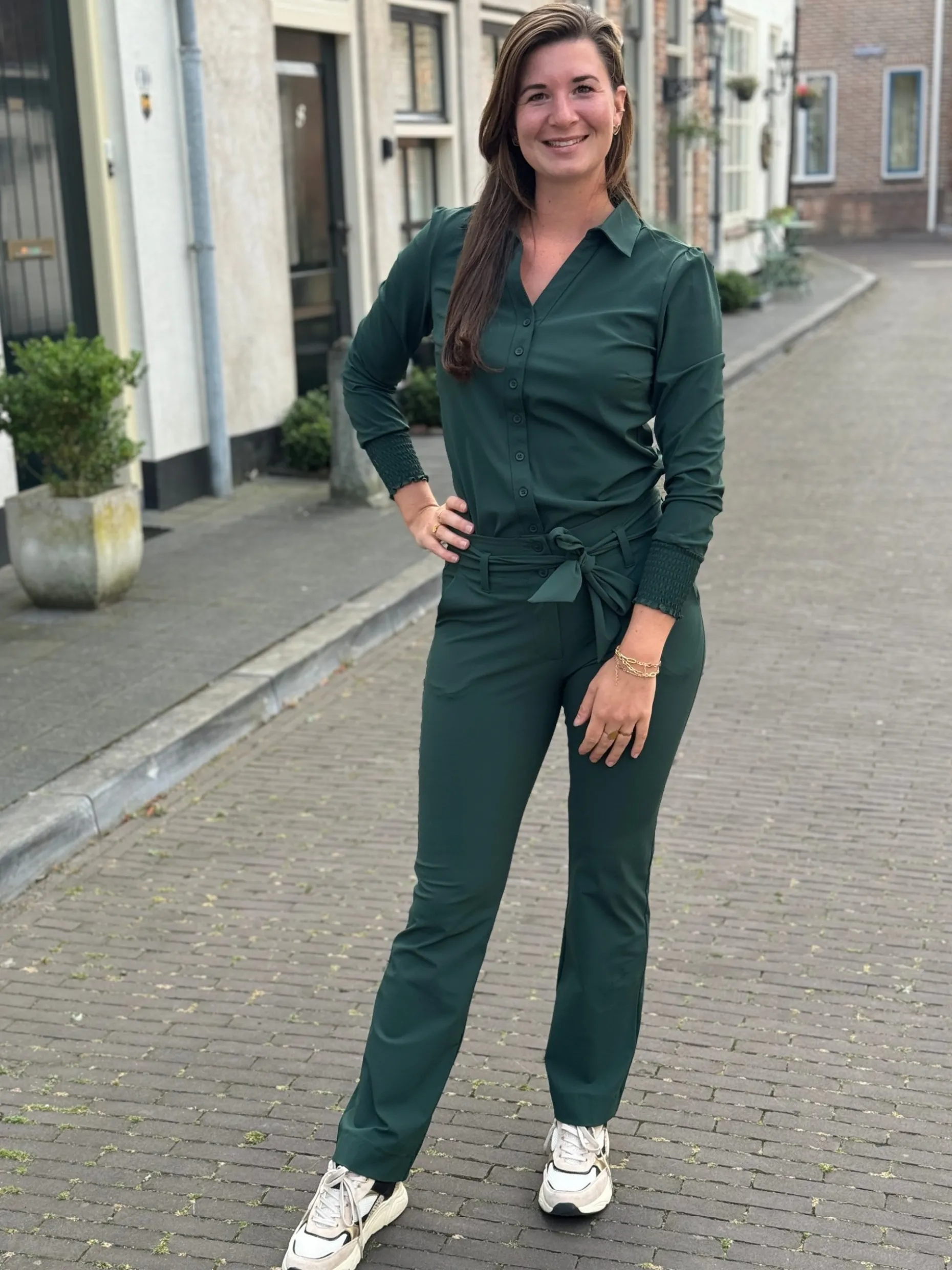 Travelstof blouse Eefke pine grove