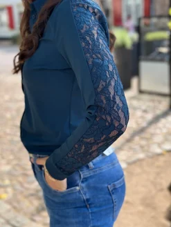 Travelstof blouse Fiene shaded green
