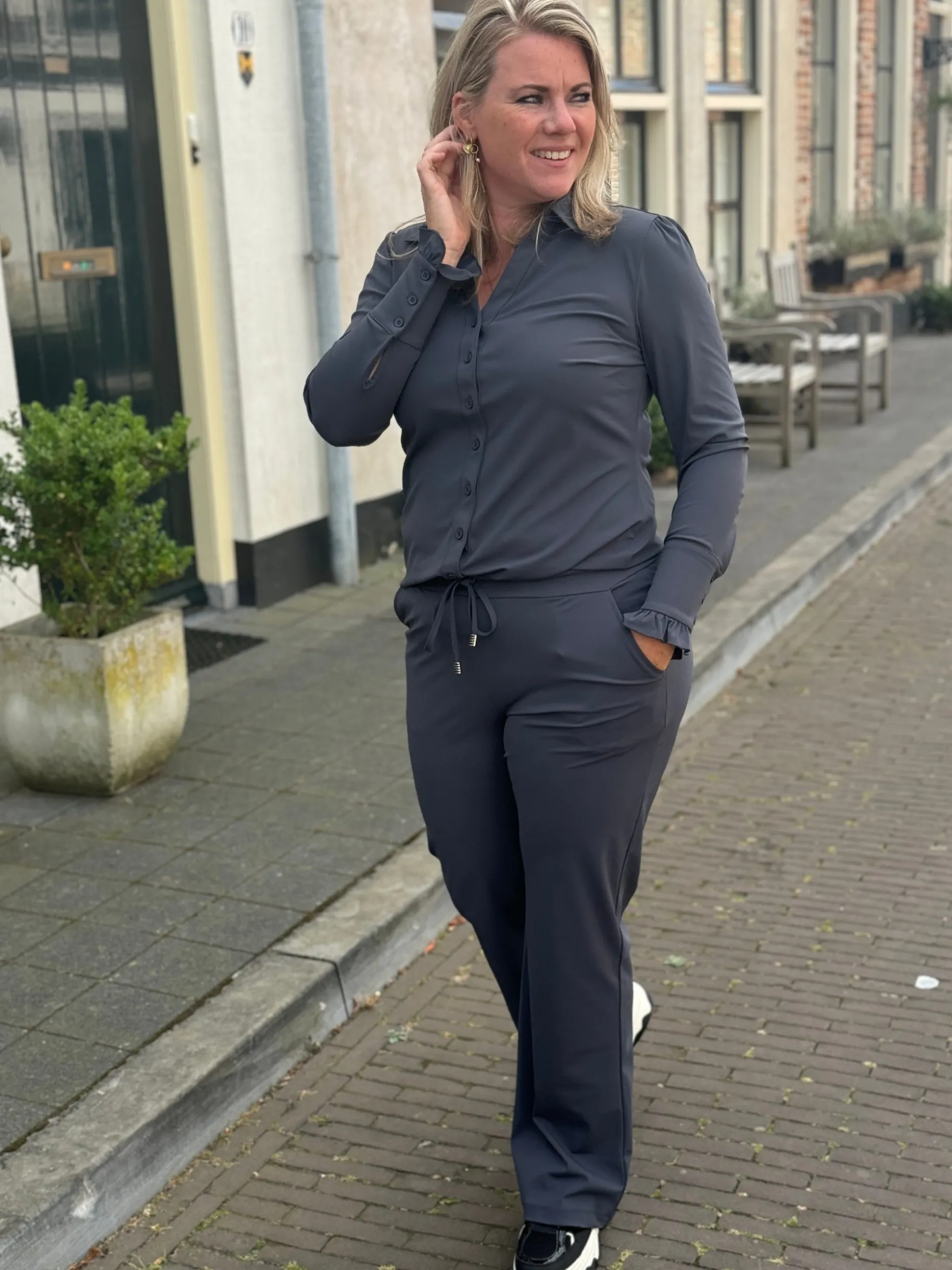 Travelstof broek Lotte anthracite