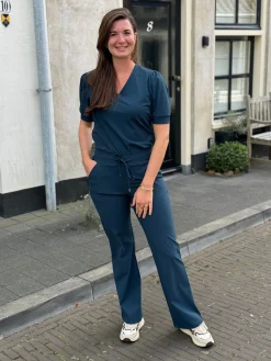Travelstof broek Lotte shaded green